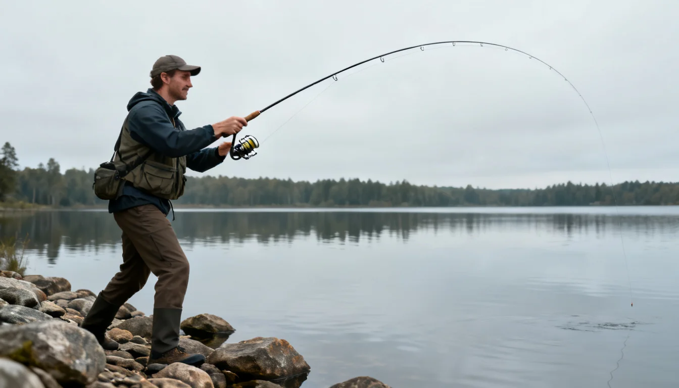 Bank fishing tip: fan casting from a rocky bank with a spinning rod