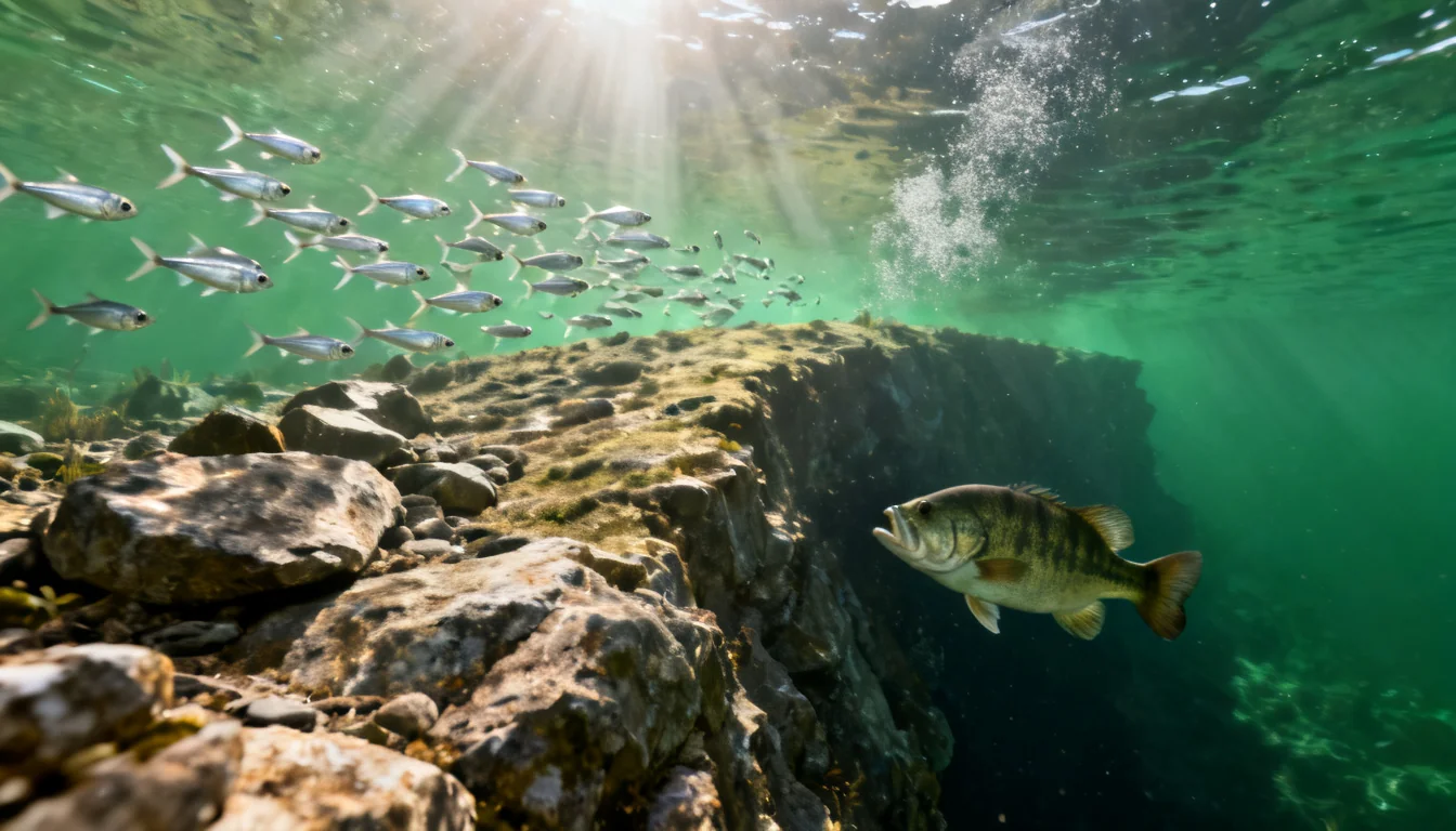 Lake structure underwater: the point where fish gather