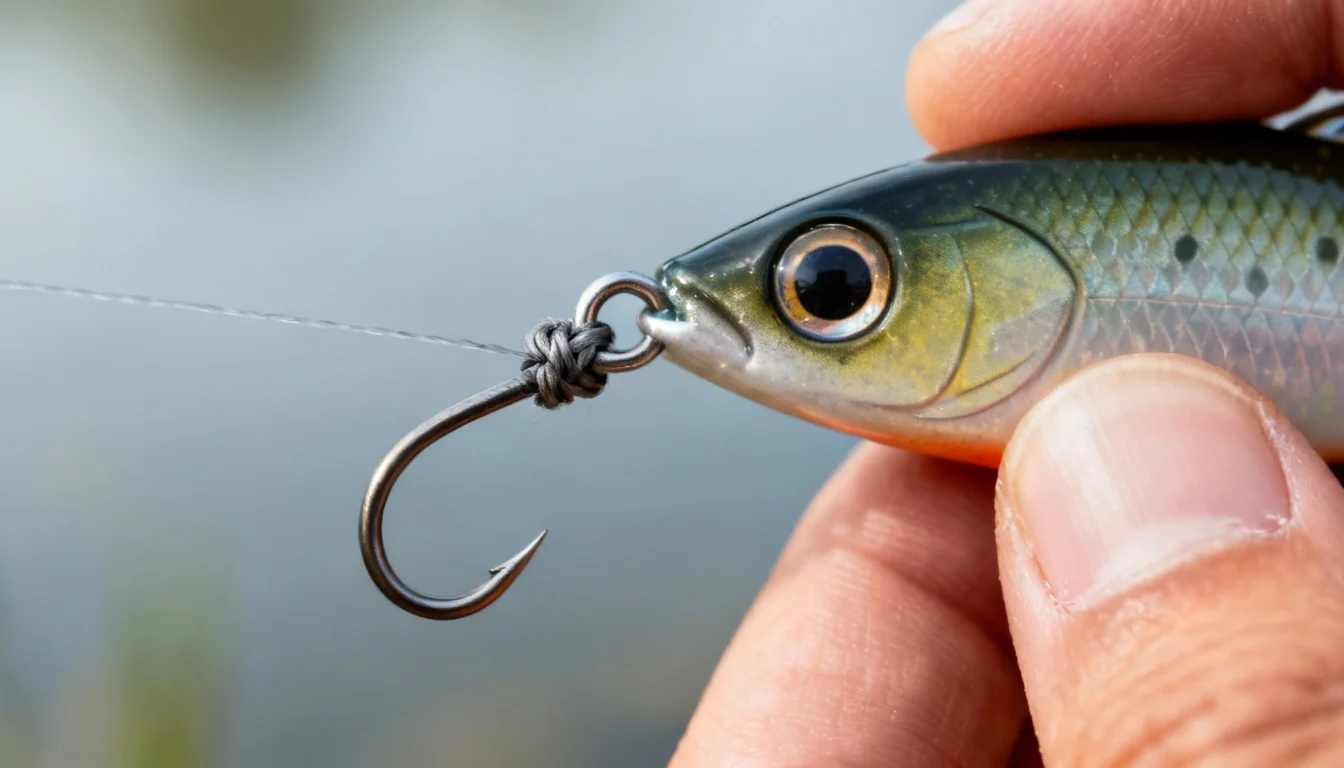 Loop knot tied to a crankbait lure for free-swinging action.