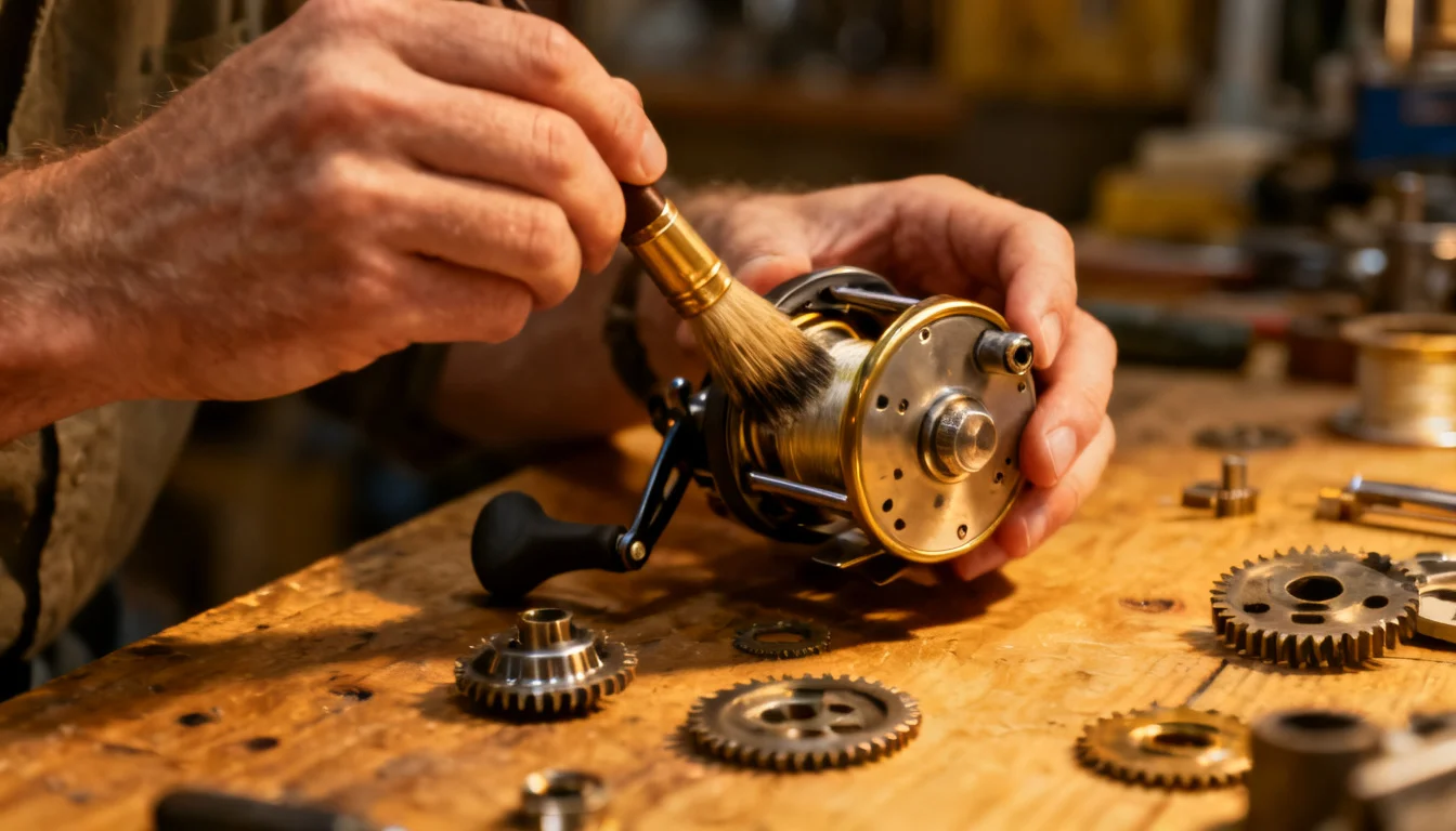 Brushing old grease out of the gears is the heart of the 15-minute clean.