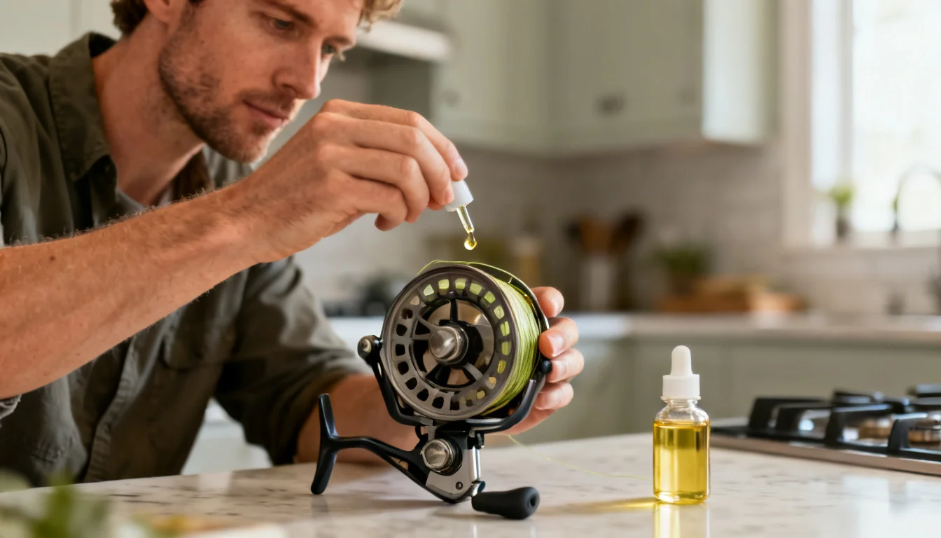 One drop of oil on the line roller prevents the most common reel failure.