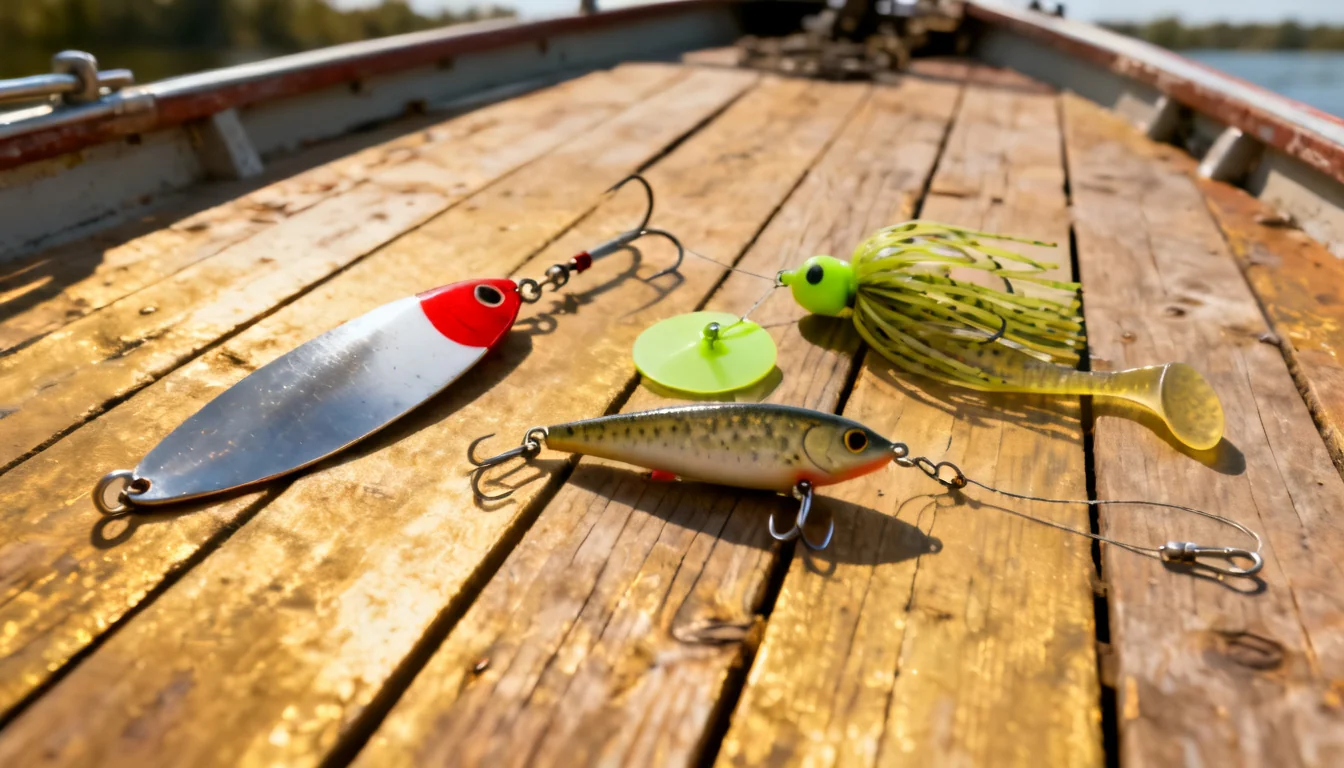 Classic northern pike lures: spoons, spinnerbait, jerkbait and swimbait