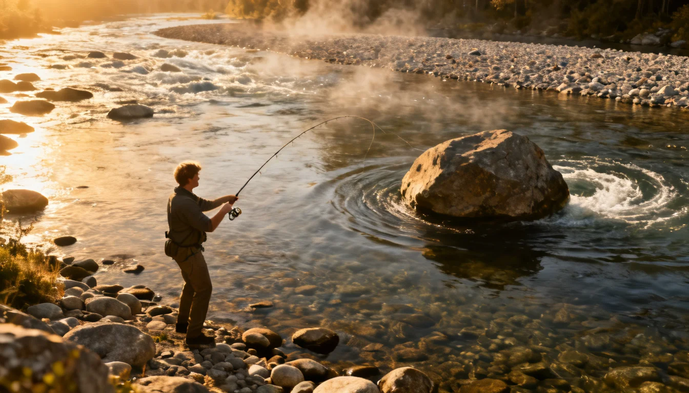 River smallmouth fishing — reading current seams, eddies and boulder lies