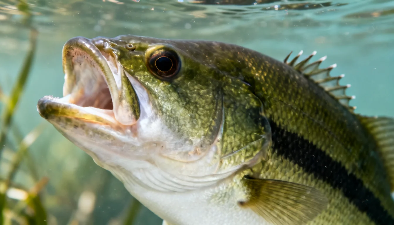 Largemouth bass jaw extending past the eye — how to identify a largemouth bass