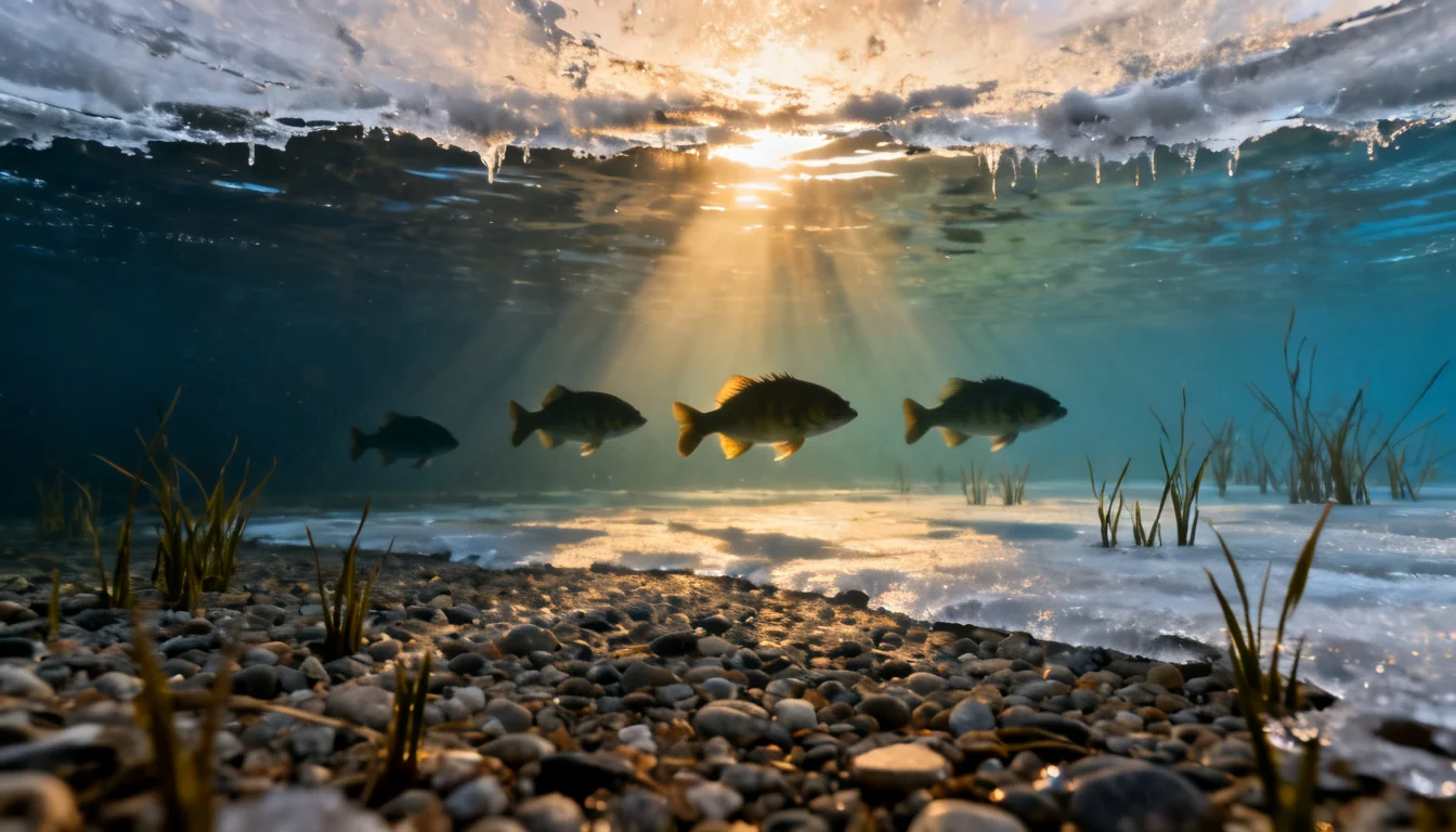 Bass moving from deep water to a shallow spawning flat in spring
