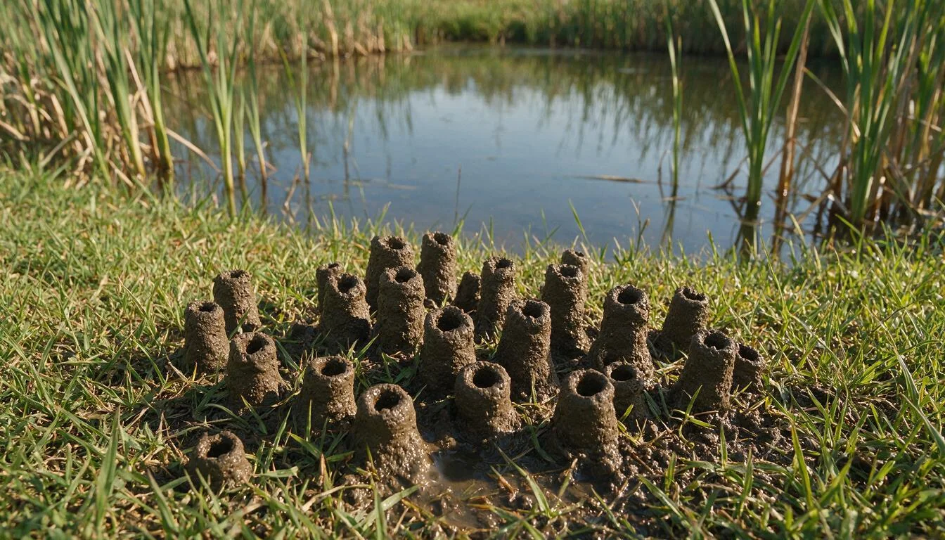 Crayfish burrows — illustration